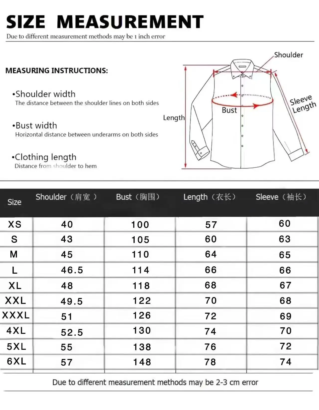 2024 Men\'s Casual Formal Oversized XS-6XL Long Sleeved Shirt