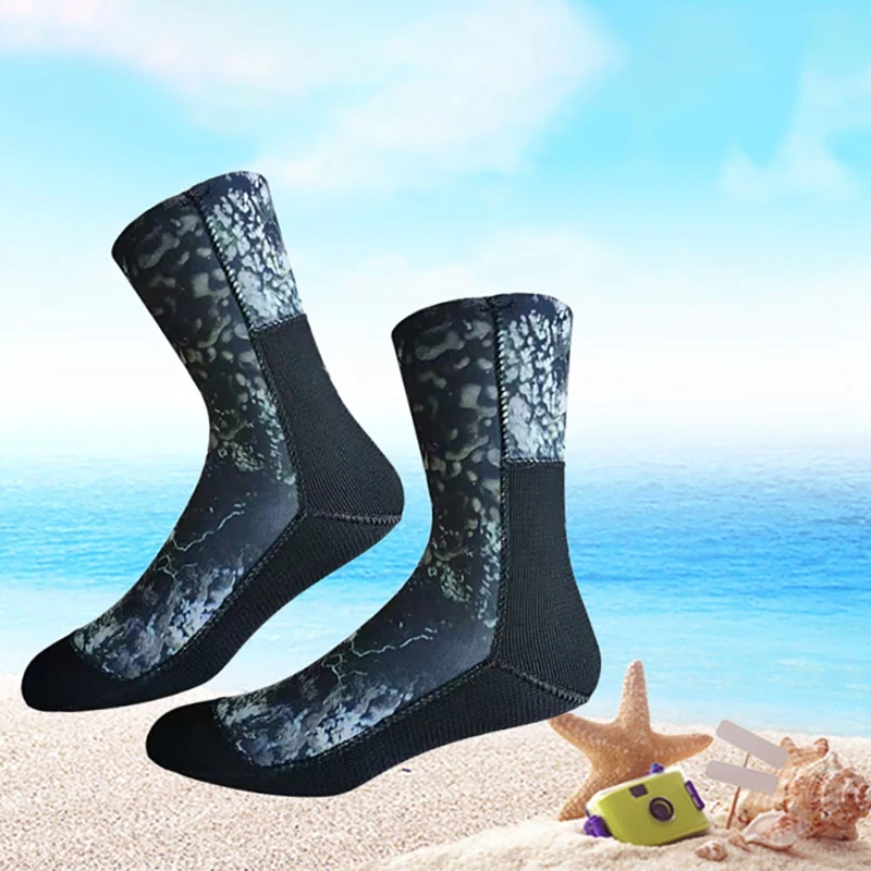 1Pair 5Mm Neoprene Beach Diving Socks Scuba Flippers Water Sport Non-Slip Shoes Surfing Prevent Scratches Boot