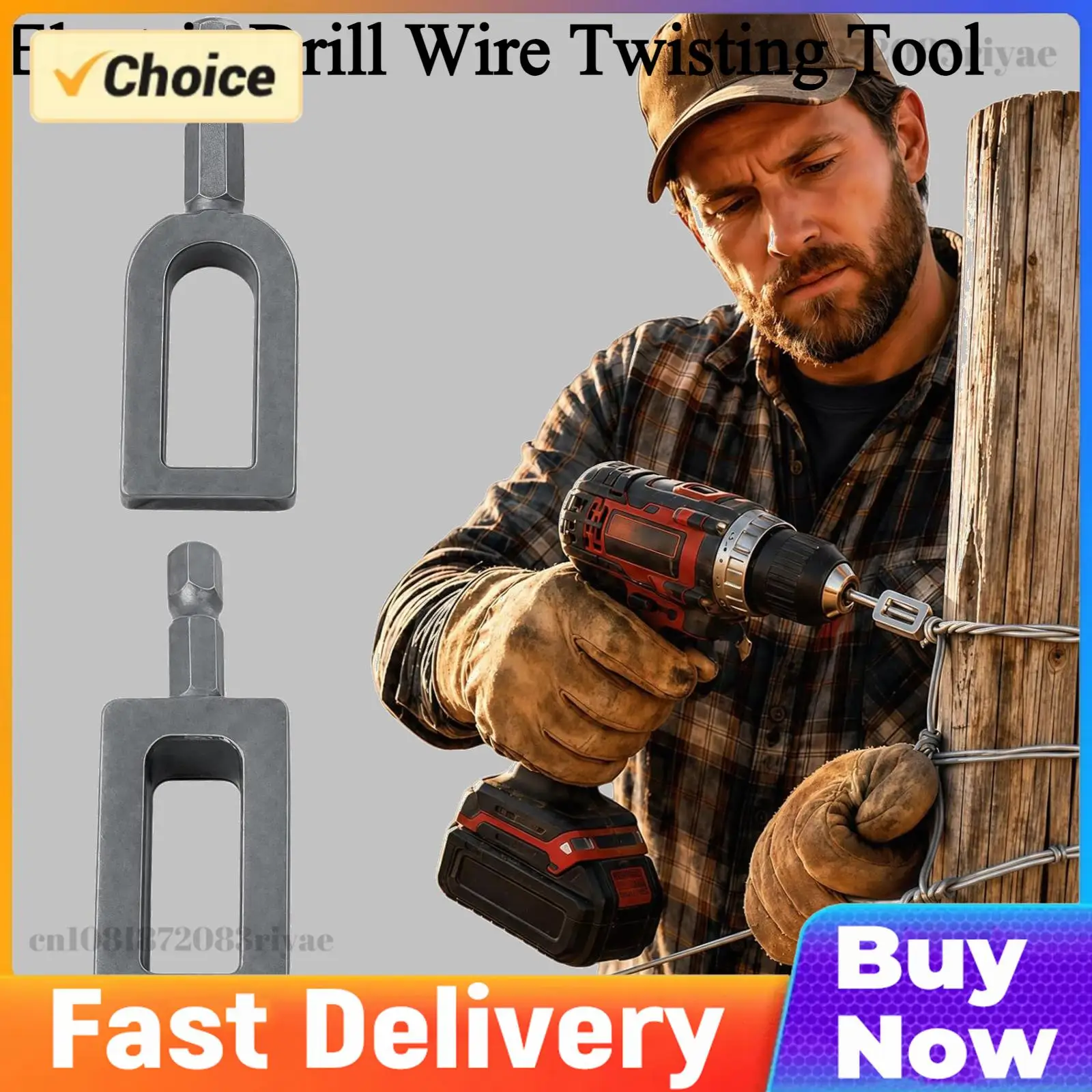 1/4 Inch Hex Shank Wire Twister Drill Attachment 9#/11# Rebar Tie Electric Drill Wire Winder Tool for Fence Repair/Construction