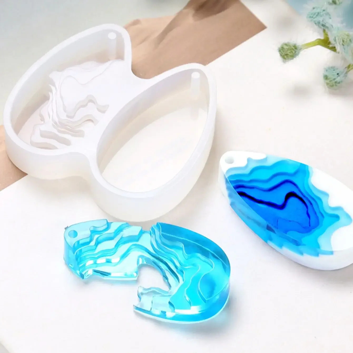 

Круглая капля воды ручной работы DIY кристаллический эпоксидный клей креативный бетонный штукатурка шаг поле остров кулон силиконовая форма