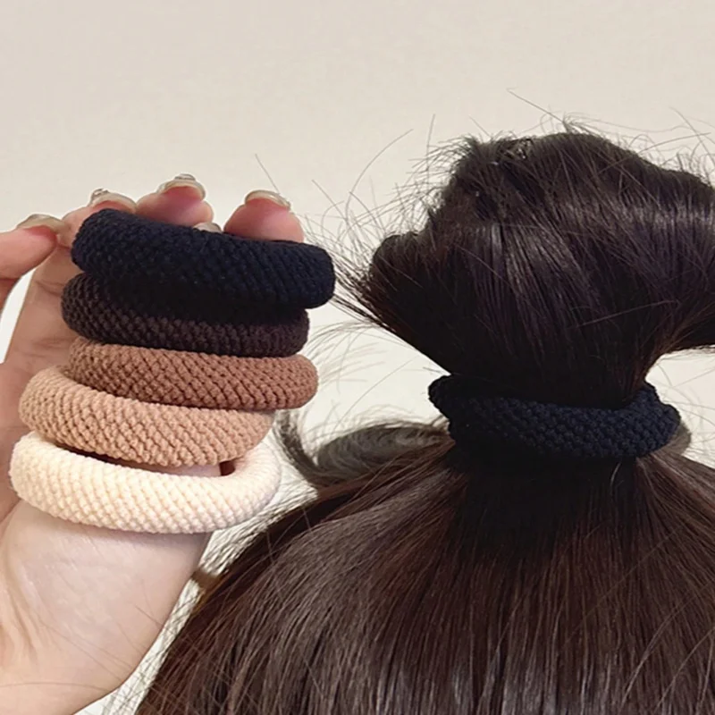 5/10 Gemengde Kleuren Hoge Elastische Verdikte Veelzijdige Simpele Scrunchies Haarvriendelijke Willekeurige Kleur Haarbandjes Haar Touw 2026
