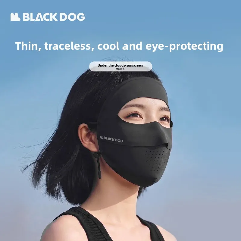 BLACKDOG Sunscreen Mask Phantom Grey Cooling Face Cover Thin Breathable UV Protection Mask for Cycling Running Outdoor Sports