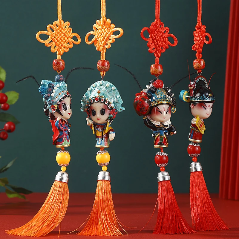 

Peking Opera Character Chinese Knot Hanging Pendant Specialty Ethnic Car Hanging Pendant Home Decor Art Decoration Crafts Gifts