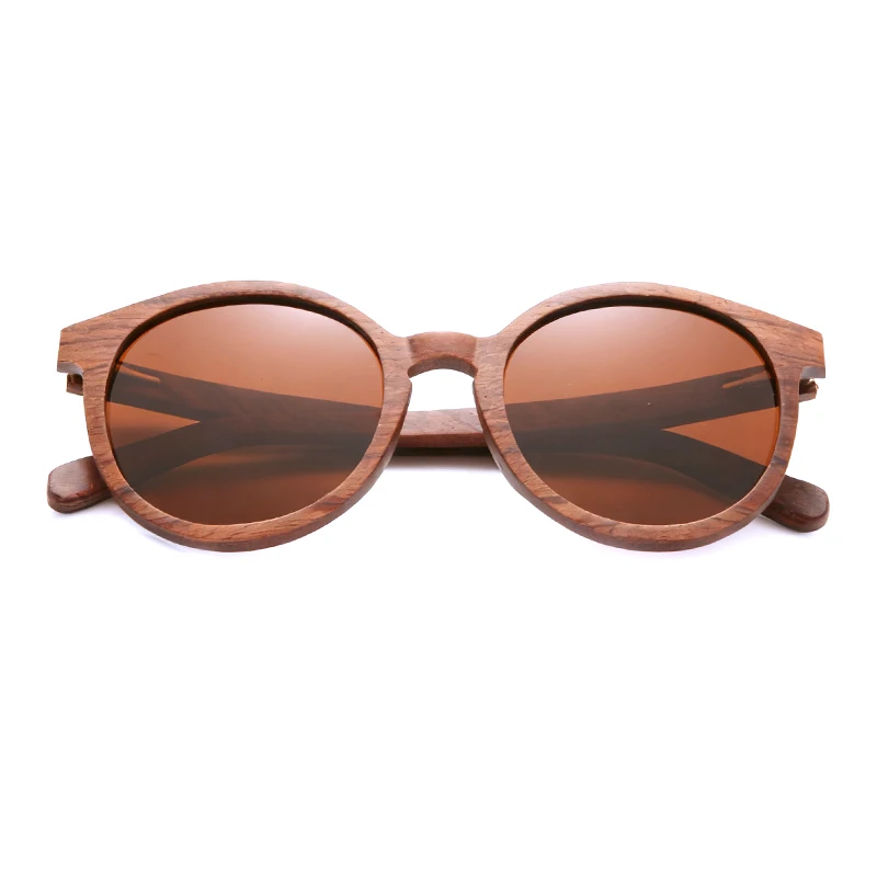 

Модные круглые солнцезащитные очки из розового дерева для мужчин и женщин, классические бамбуковые солнцезащитные очки с градиентными коричневыми поляризованными линзами