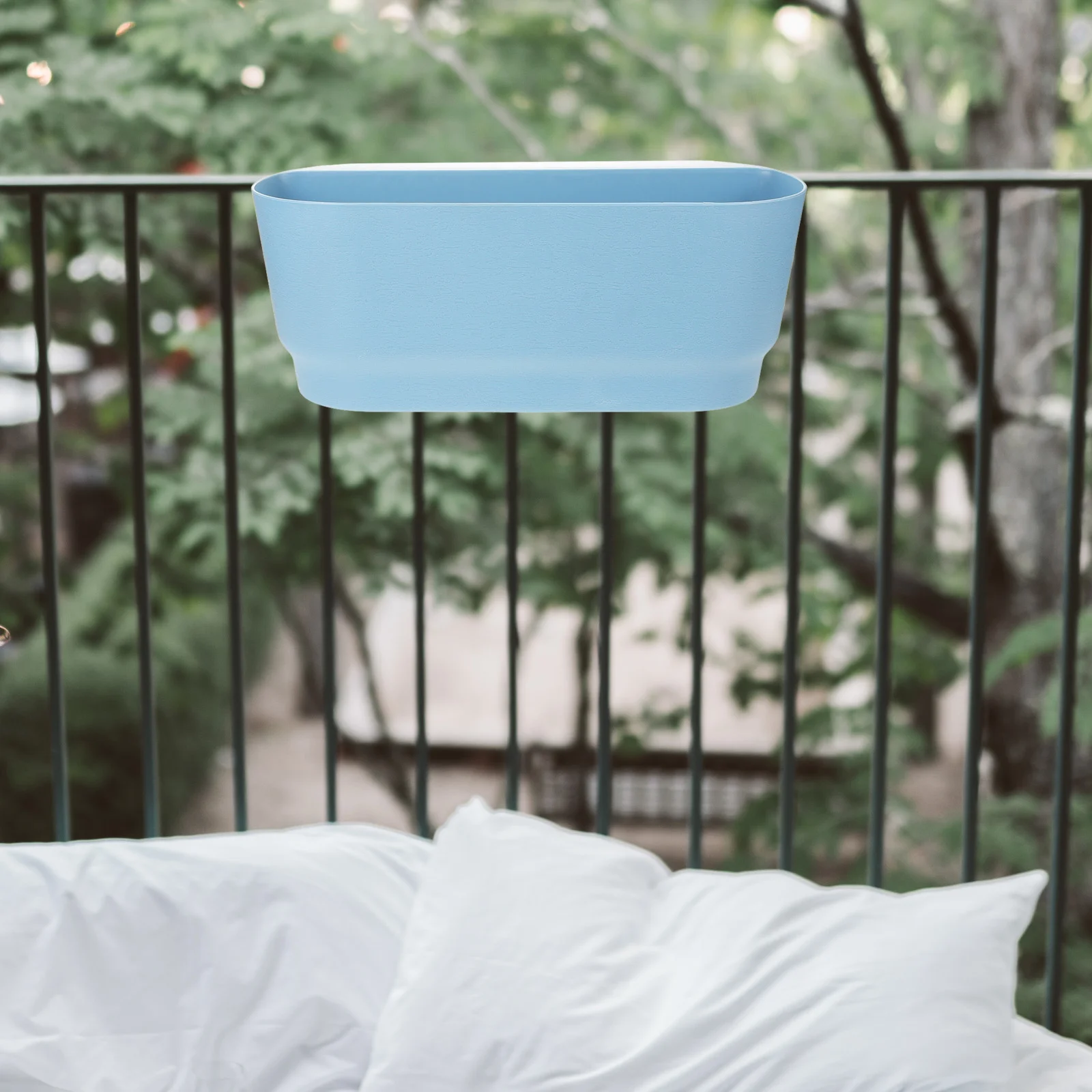 

Balcony Flower Pot Hanging Succulents Planting Water Storage Large Blue Pots for Plants Indoor Railing Planter Saucers Outdoors
