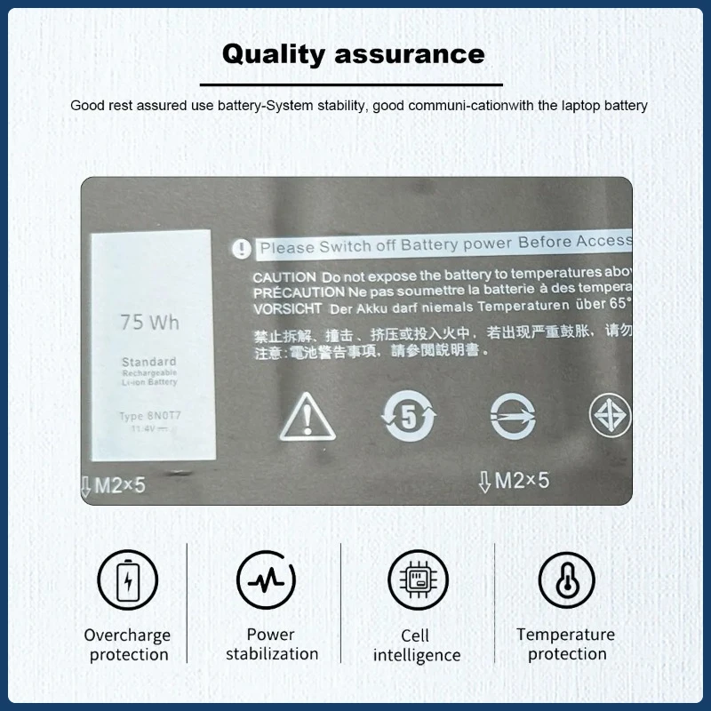 11.4 فولت مناسبة لبطارية الكمبيوتر المحمول Dell XPS 15 9575 P73F 8N0T7 0TMFYT