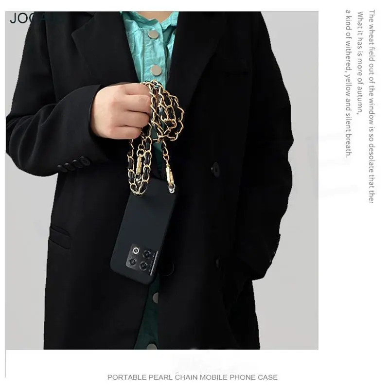 Leather Crossbody Lanyard Soft Silicone Case For Oneplus 10 Pro Necklace Strap Cord Shoulder Cover For One Plus 9 8 10 Pro 9R 8T