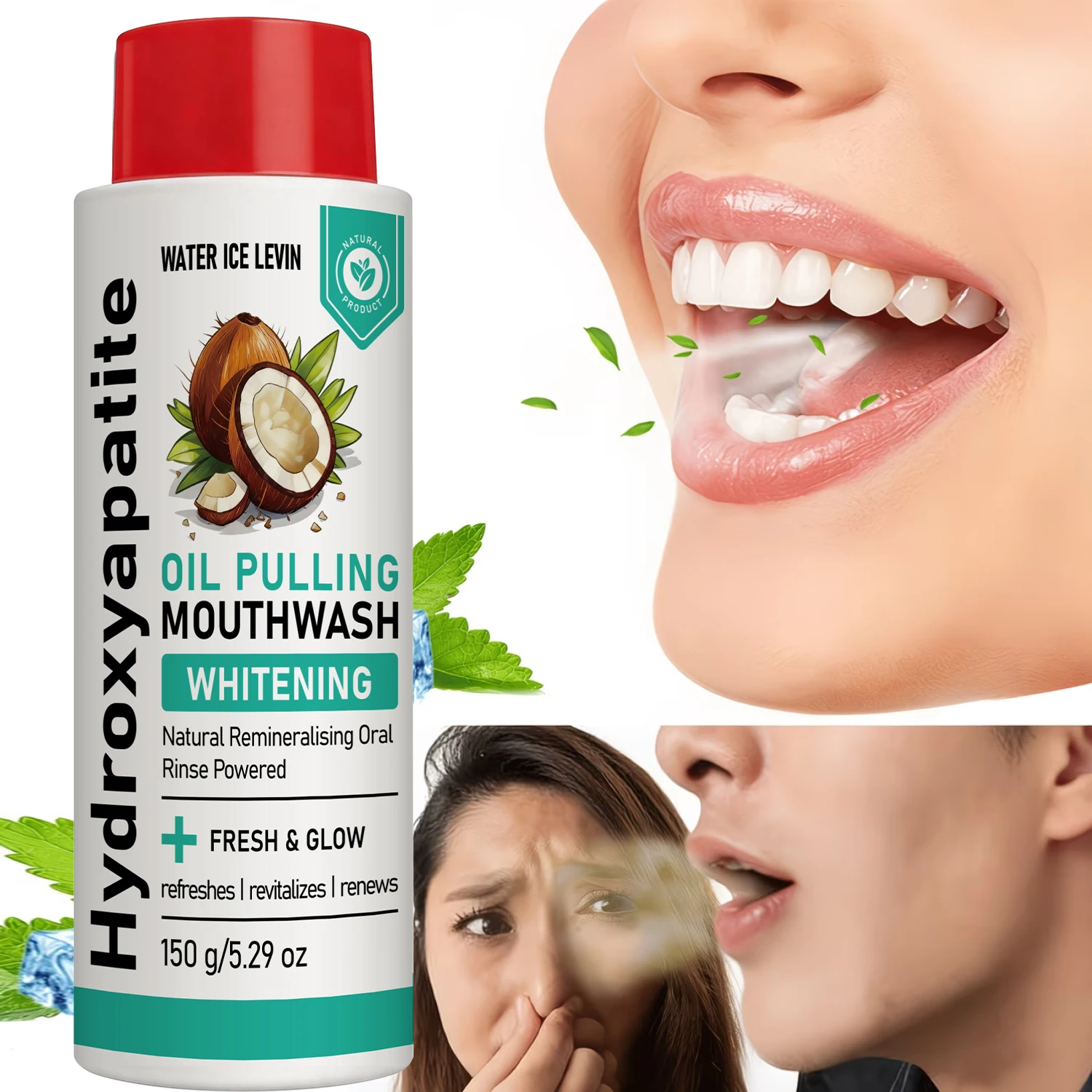 Teeth Whitening Oil Pulling - Collutorio all'Idrossiapatite per Olio Dentale 150g
