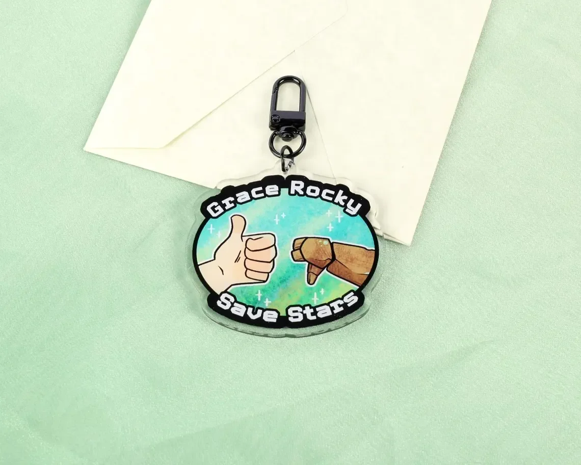Rocky Grace Saves the Stars Keychain Acrylic Booktok Science Fiction Project Santa Maria Book Lover Gift