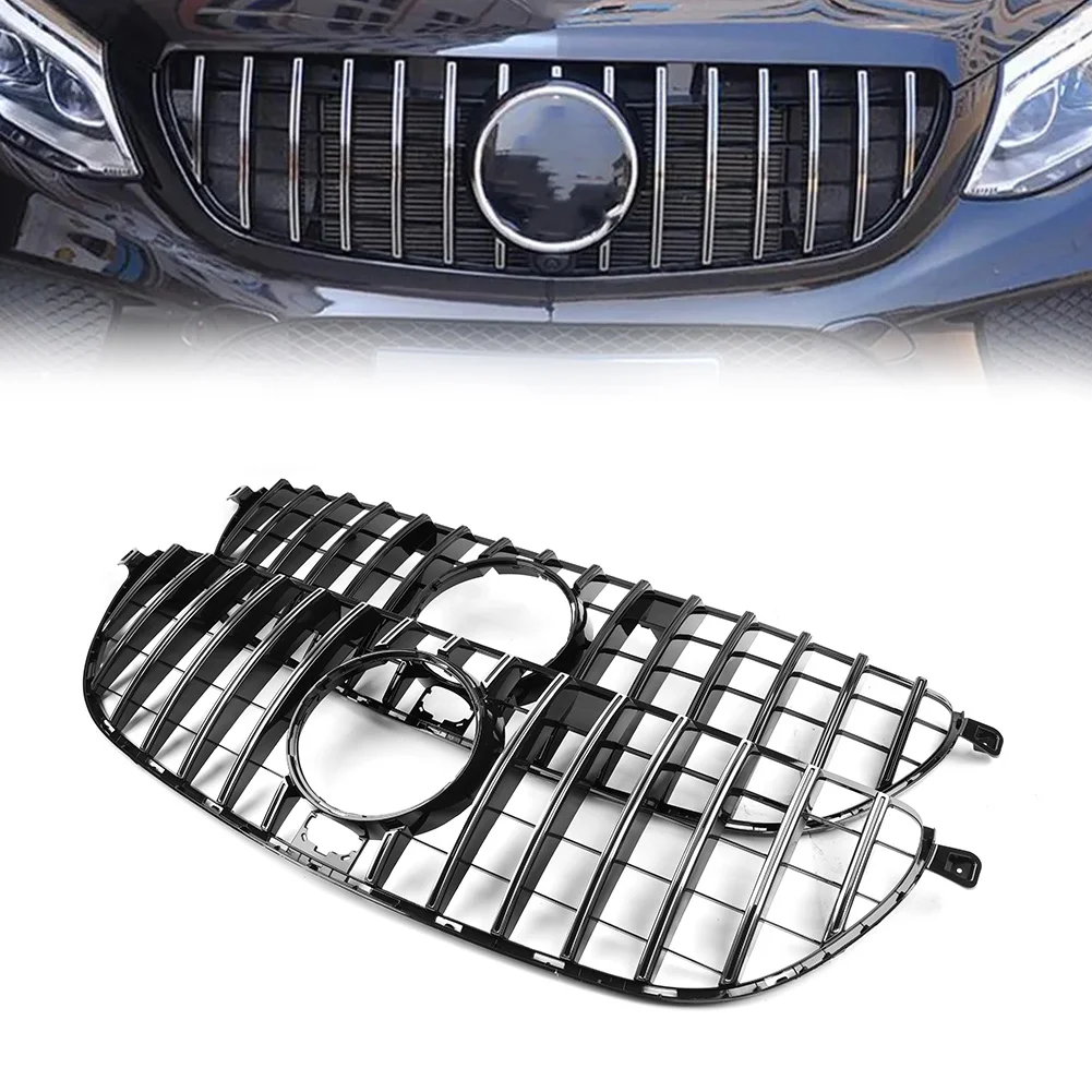 

Car Front Bumper Upper Grill GTR Style Radiator Hood Grille For Mercedes Benz W166 GLE63 AMG 2016 2017 2018 2019