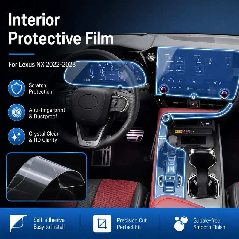 For Lexus NX 2022-2023 Interior Protective Film Navigation Screen Protector Center Console Screen Cover Trim Accessory