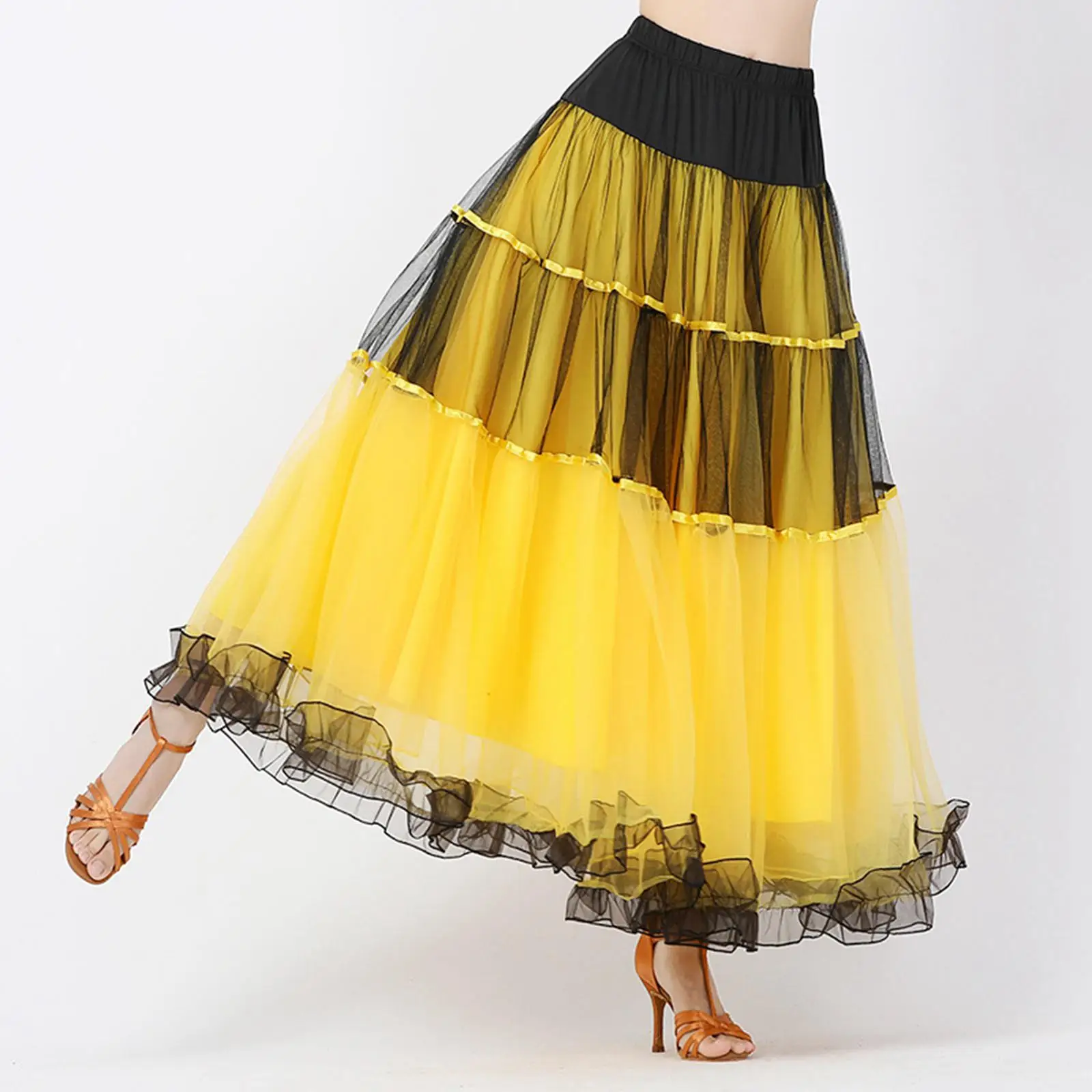 Frauen Ballsaal Tanz Rock Dancewear Tanzen Kostüm Kleidung Flamenco Walzer