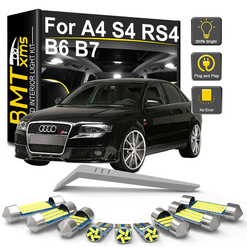 6/13/23PCS LED Interior Light Bulb Kit For Audi A4 S4 RS4 B6 B7 Sedan Avant 2002 2003 2004 2005 2006 2007 2008 LED Car Dome Lamp