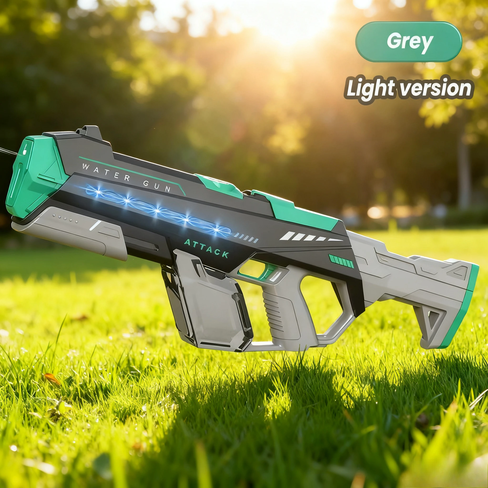 Summer Adult Electric Water Gun Shooting Toys with Lighting Large Water Gun Capacity Swimming Pool Water Toy for Boys Kids Gifts