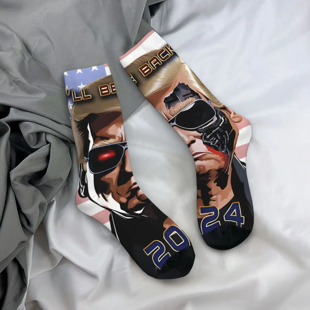 Calcetines de compresión para hombre y mujer, calcetín con estampado de Hip Hop, Retro, Crazy, Unisex, t-trump, Harajuku, divertido, novedad, regalo