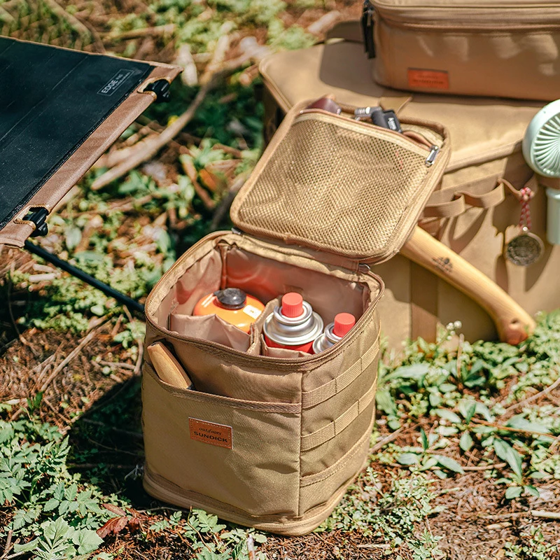 Camping Storage Bag Portable Oxford Cloth Large Capacity Gas Stove Canister Pot Carry Bag Storage Sack Picnic Basket MOLLE Bag