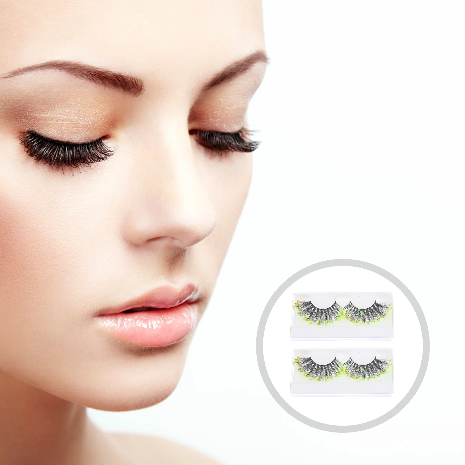 3D الرموش الصناعية الترتر تصميم طويلة الأمد مجعد جلدة للنساء حزب العين اكسسوارات ماكياج ديكور #6