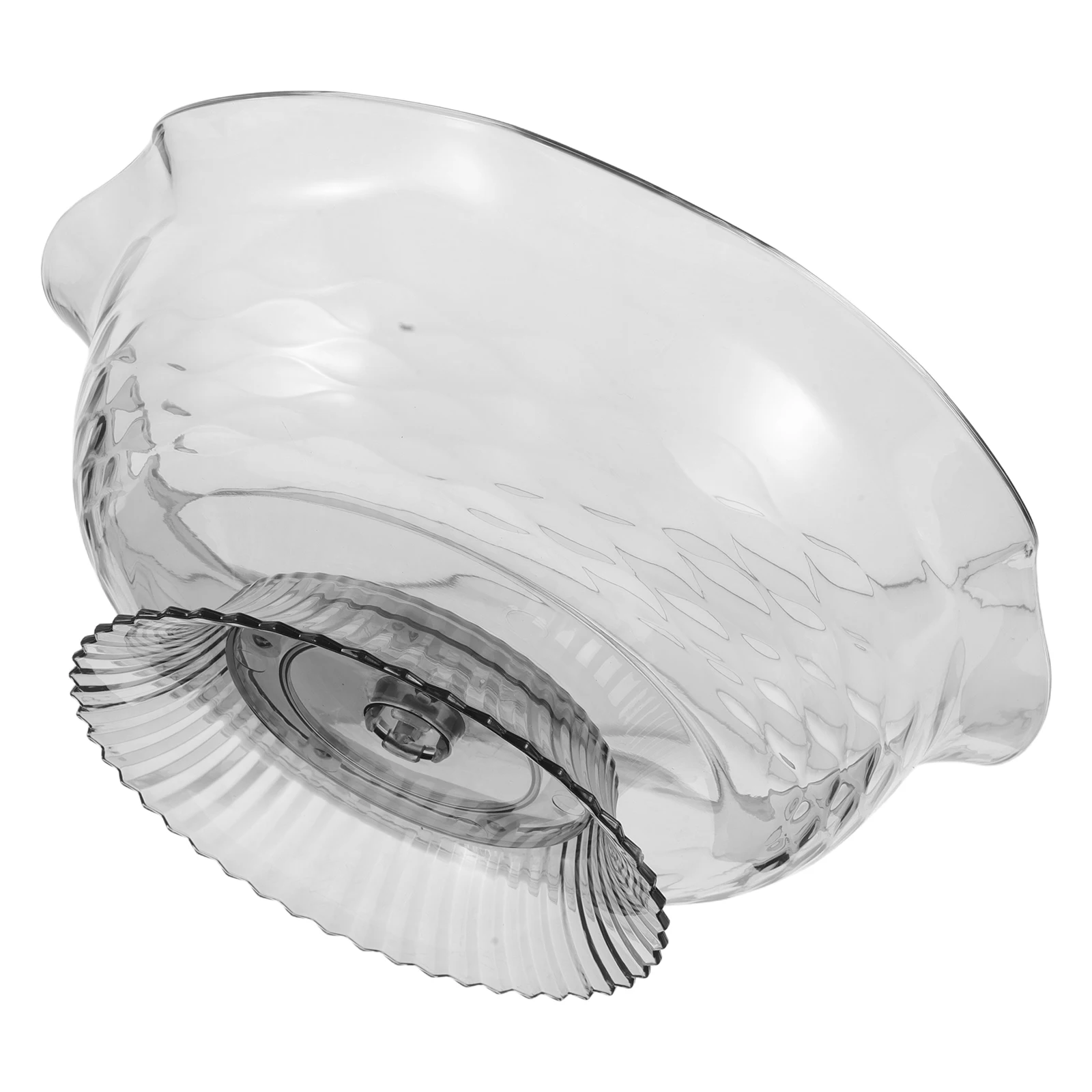 

Water Wave Rotating Fruit Plate Footed Clear Plastic Round Tray Dessert Candy Cupcake Serving Display Stand Kitchen Countertop