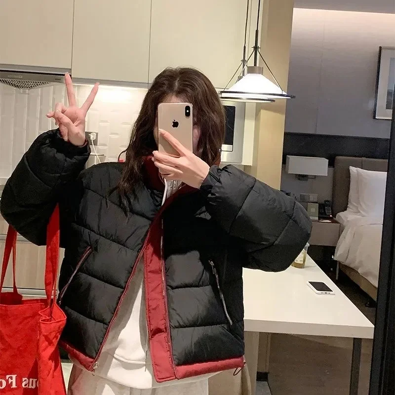

Winter Thicken Cotton Coat Jacket For Women Trendy Versatile Student Korean Style Loose Fit Padded Jacket Short Stature