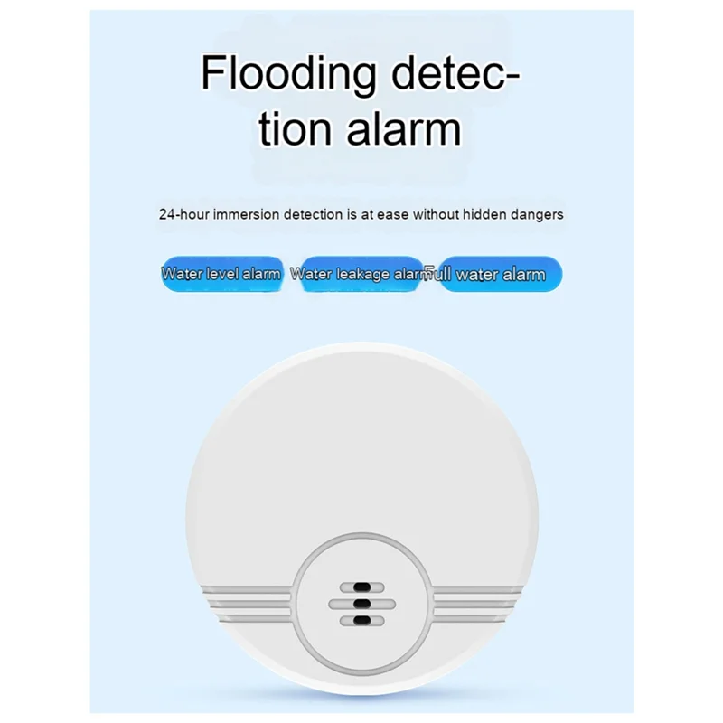 ABKI-Water Immersion Detector Ultra-Long Standby Water Level Detector Wall-Mounted Touch-Down Dual-Mode Leakage Water Alarm Whit