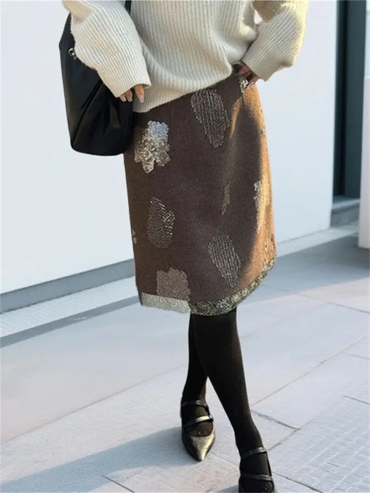 

Korean Sle Commuter Heavy Work Slimming f Skirt Women's Trendy ort Skirt Spring New Unique Skirt Casual High Waist A-L...