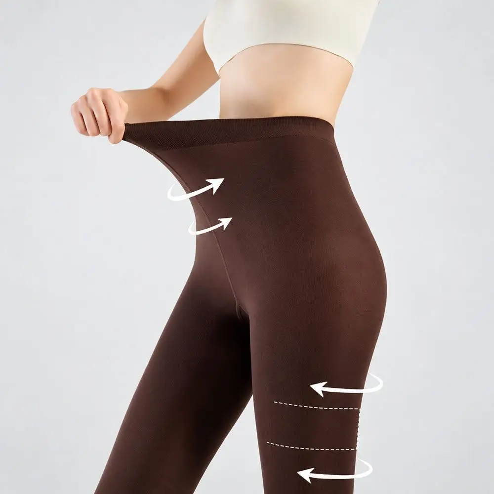High Quality Elastic Winter Velvet Leggings Thin High Waist Thermal Leggings Keep Warm Solid Color Women's Pantyhose for Women