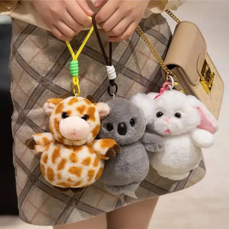 

New Plush Koala Raccoon Horse Giraffe Fox Panda Rabbit Bear Kapibala Toys Baby Dolls Bag Pendant Childre's Birthday Gift
