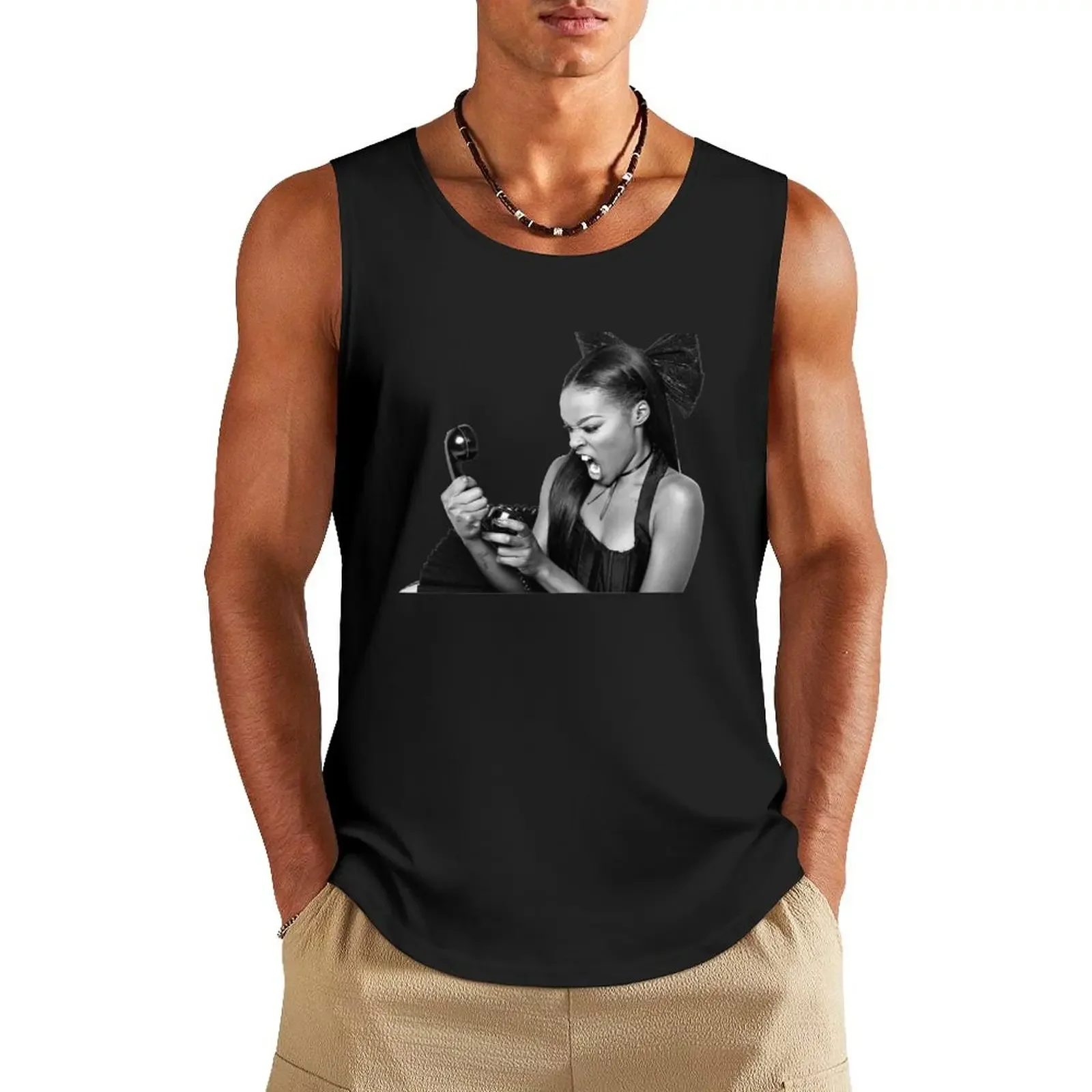 

Azealia Banks Tank Top Men's gym t-shirts Bodybuilding shirt Vest for boy