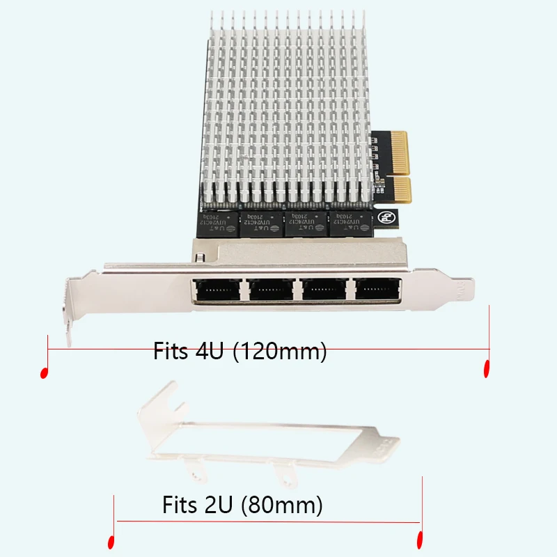 สําหรับ Realtek RTL8125B PCIe x4 Ethernet Adapter NIC เครือข่าย Quad พอร์ตการ์ด 2.5G Gigabit Ethernet Lan การ์ด 10/100/1000/2500Mbps