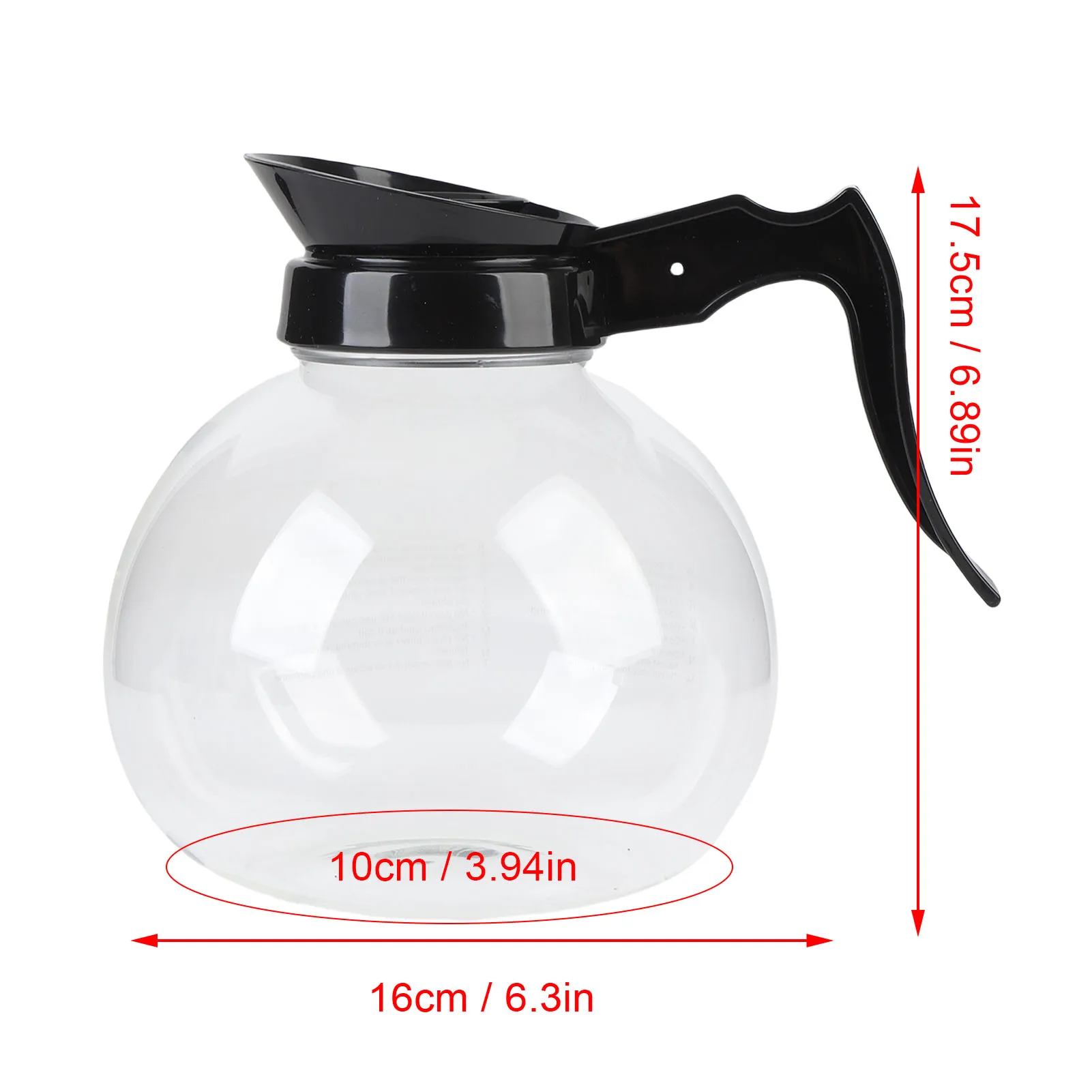 1 قطعة 1.8L عالية البورسليكات الزجاج القهوة Carafe الحرارة برهان مقاومة للصدمات إبريق قهوة مانعة للتسرب صنبور للسفر نزهات في الهواء الطلق #4