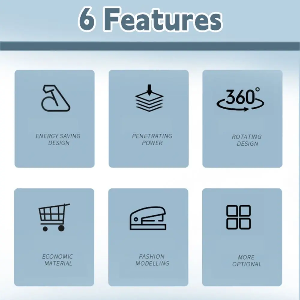 دباسة معدنية إبداعية تستخدم 24/6 26/6 دبابيس 360 درجة دوارة شديدة التحمل دباسة طويلة مكتب المدرسة