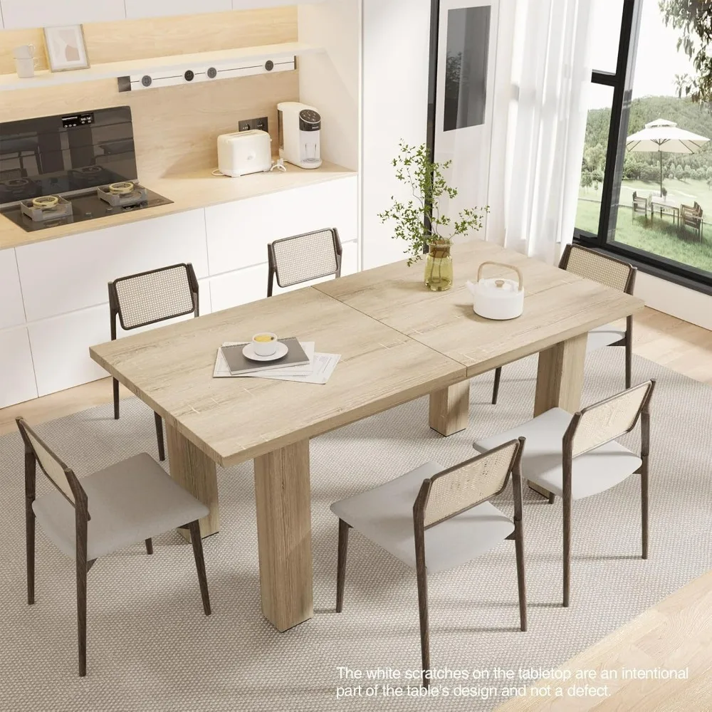 Set tavolo da pranzo. Tavolo da pranzo estensibile, tavolo da cucina in legno da 55'' a 78