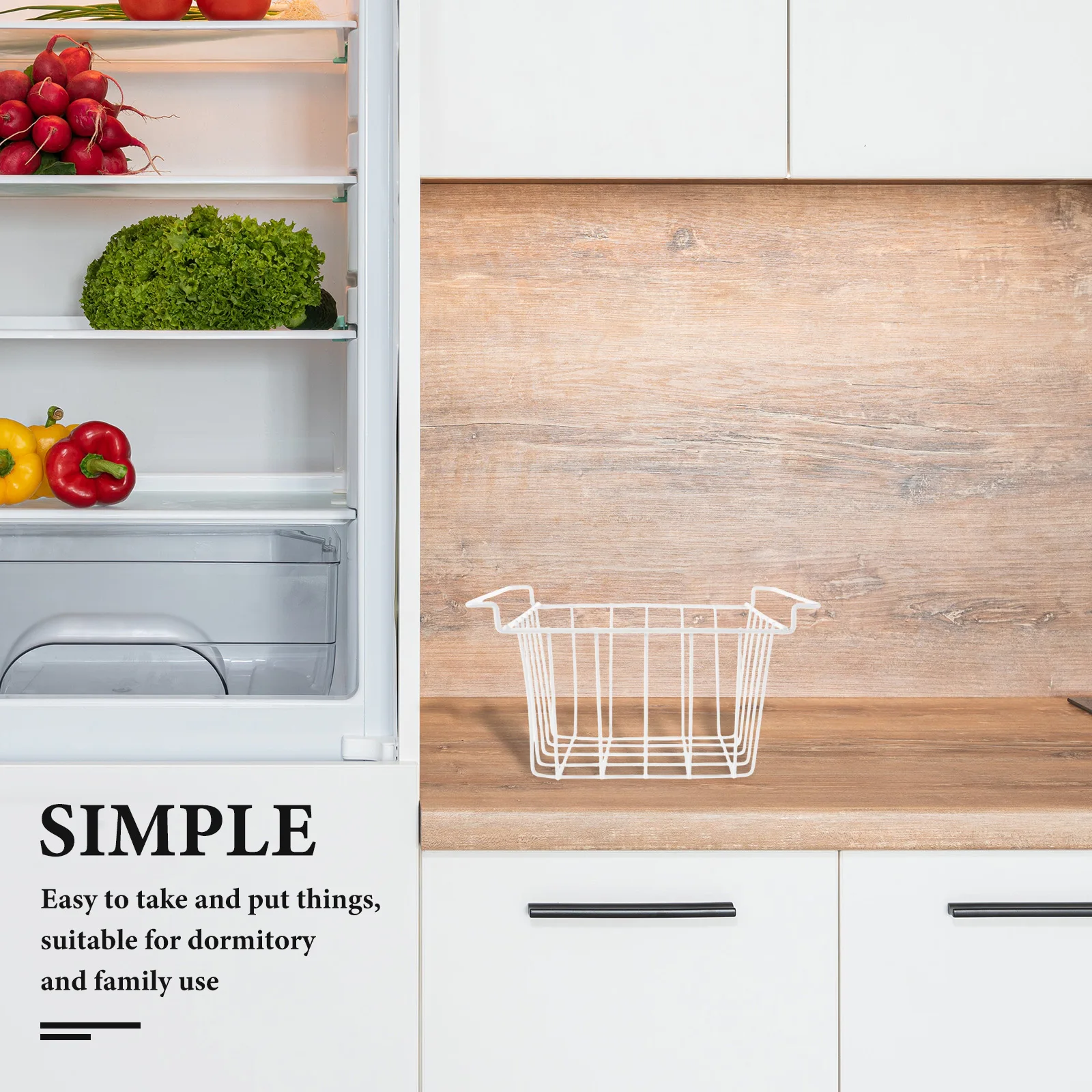 

Freezer Storage Baskets Hanging Organizer White Wire Mesh Suitable Dorms Homes Space Saving Refrigerator Use