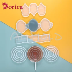 Dorica Pencil Flag Design Lollipop Silicone Mold Cup Circle Sugar Chocolate Epoxy Mould Cake Decorating Tools Kitchen Bakeware