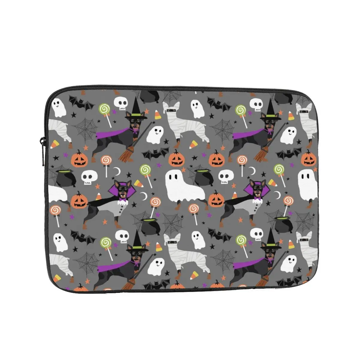 

Laptop Sleeve Case 12 13 15 17 Inch Notebook Sleeve Cover Bag Miniature Doberman Pinscher Halloween Dog Computer Shockproof Case