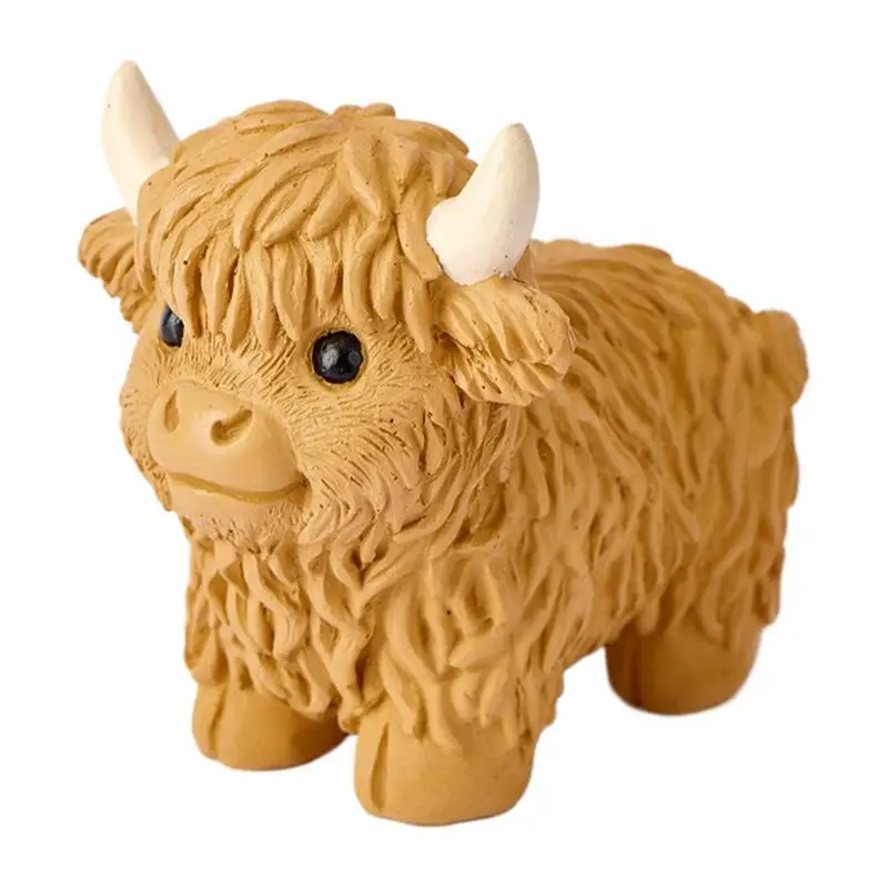 

Highland Cow Figurines Highland Bull Cow Animal Figurine Farmhouse Animal Sculpture Ornaments For Home Kitchen Shelf Table Desks