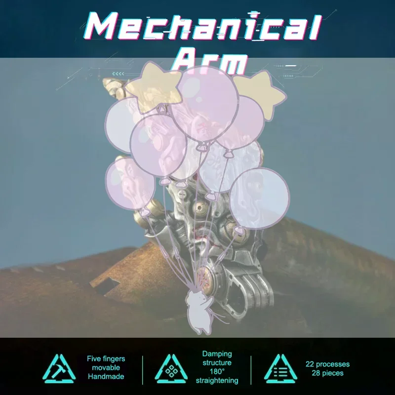 

Punk-style Robotic Hand Creative Movable Finger Joints Hand Pendant Small Hanging Decoration For Stress Relief Desk Ornaments