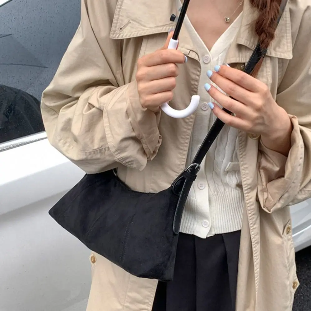 

Shoulder Bag Suede Pillow Handbag Large Capacity Handbag Slouchy Hobo Bags Candy Color Korean Style Solid Color Tote Bag Girls