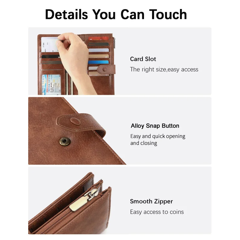 Western RFID Blocking PU Leather Multifunction Women Wallet Large Capacity Card Holder Purse for Ladies