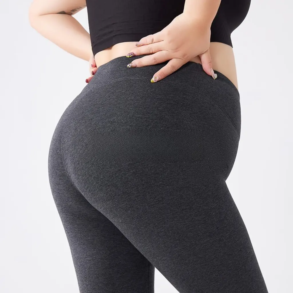 

plus Size Women's High Waist Cotton Leggings Modal Fleece-Lined Thickened 200 Jin Autumn Winter Chubby Girl Nine Points Pants