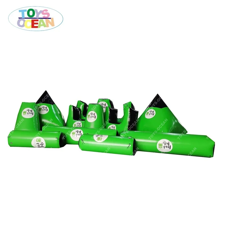 Inflatable Paintball Bunker Obstacle Set, Reusable Inflatable Battle Barriers for Backyard Game Kids Team Activity