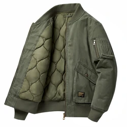 Chaquetas de invierno para hombre, chaquetas tácticas militares, cortavientos de algodón con múltiples bolsillos, abrigo, chaqueta de motocicleta con cuello levantado, delgada