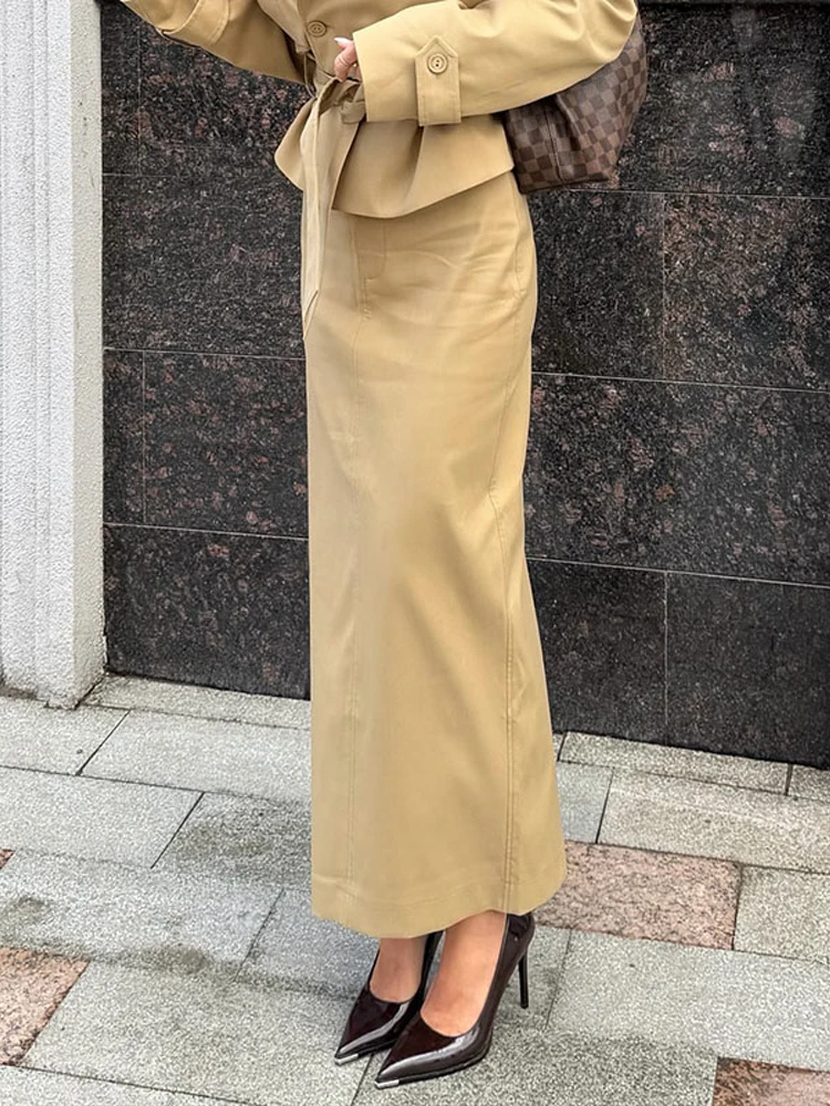 Women's Skirt Sets Lapel Long Sleeve Lace Up Cropped Jackets product image from Kayea’s Collections