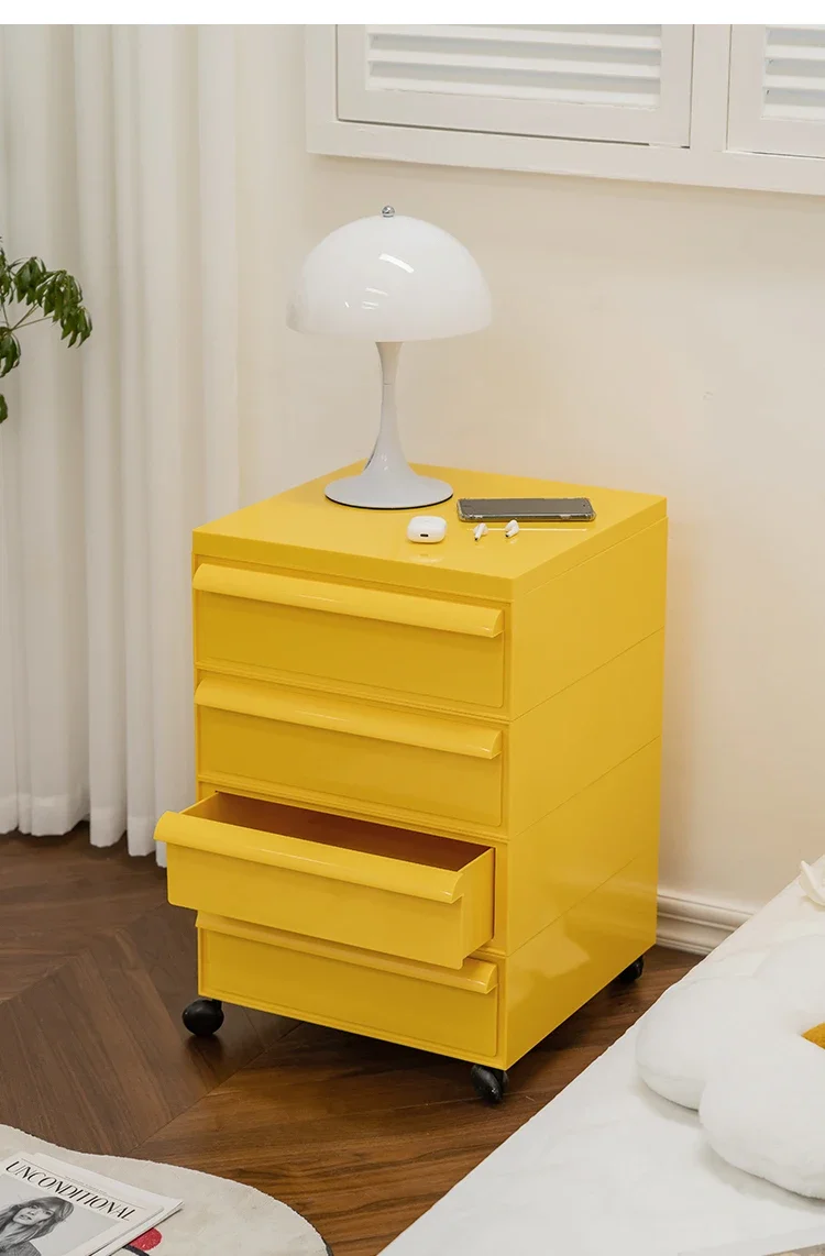 

Modern Plastic Nightstands Mobile Kawaii Aesthetic Makeup Side Table On Wheels Small Space Table De Chevet Bedroom Furniture