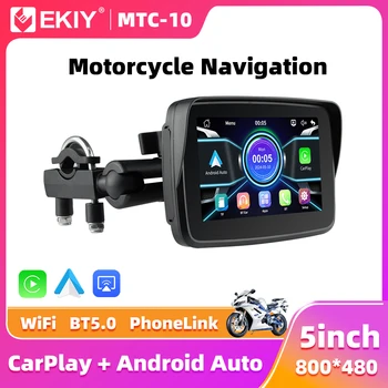 Ekiy 5 אינץ 'carplay אלחוטית moto נייד אוטומטי נייד נייד לוח מחוונים מסך צג ניווט אופנוע דיגיטלי נייד