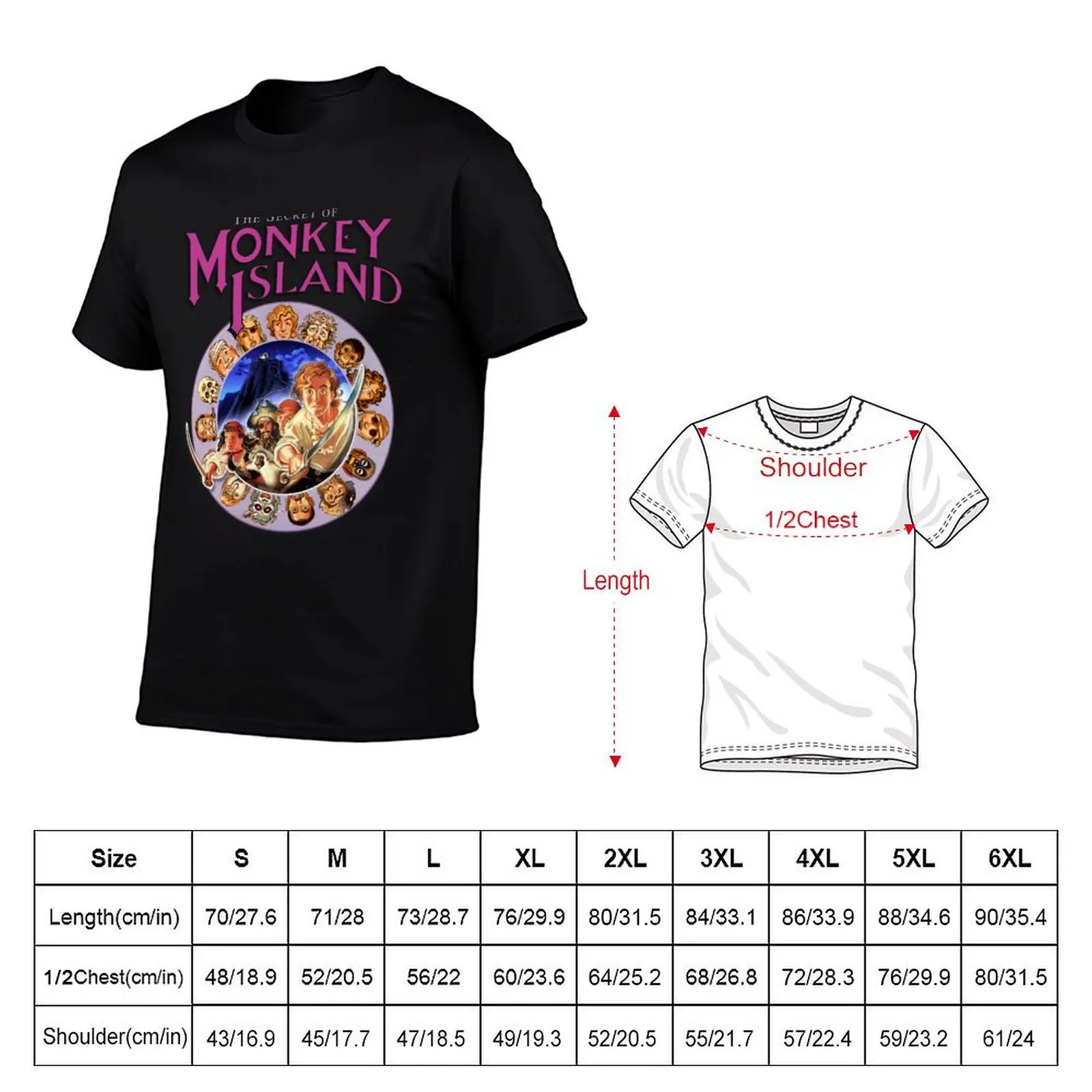 Secret of Monkey Island - Logo and Pirate Codewheel - Classic MS-DOS point and click graphic adventure game! T-Shirt