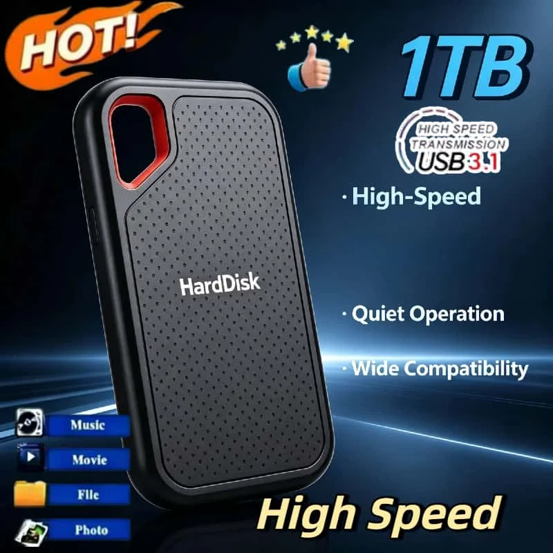 

E61 1TB External SSD Supreme Elite Ultra Lightweight Pocket Sized Plug and Play No Driver for Windows Mac Linux Laptop