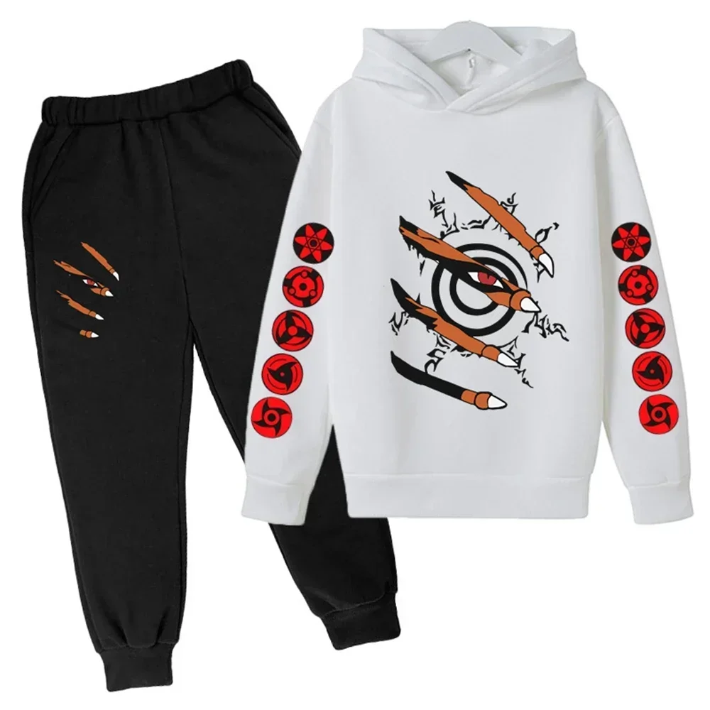 Naruto Hoodie Kids Clothes Boys Hoodies Avatar Kakashi Harajuku Casual Sweatshirts Top Autumn Spring O Neck Kids Pullover Sets