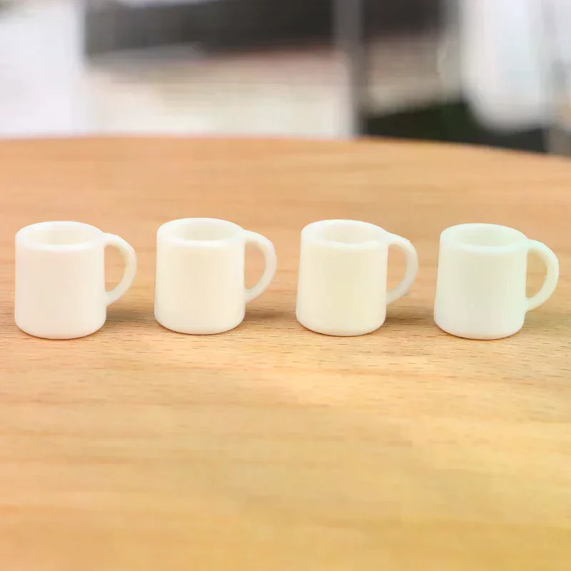 4 Teile/satz 1:12 Puppenhaus Miniatur Tasse Weiß Becher Wasser/Trinken Tasse Tee Tasse Modell Kinder Pretend Spielen Spielzeug Puppe haus Dekor Zubehör