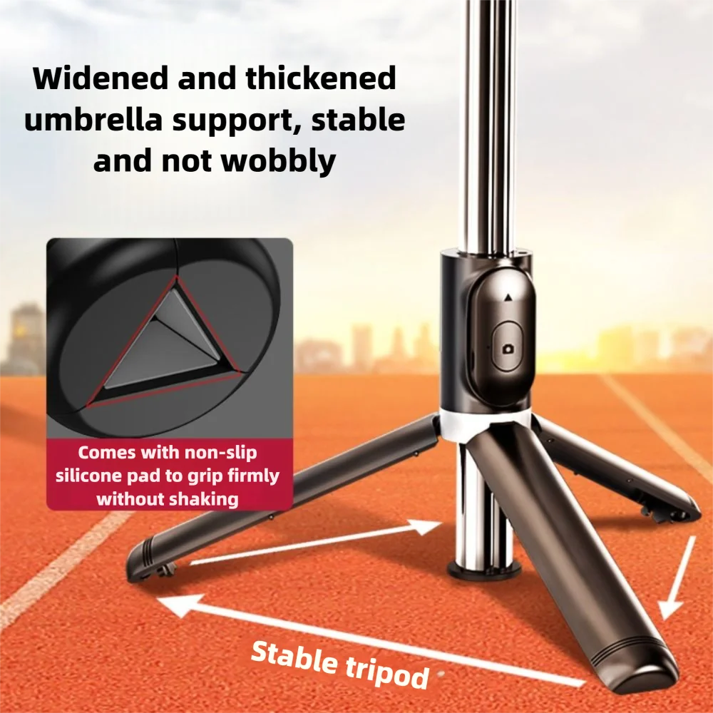 360 Degree Rotation Wireless Bluetooth Tripod Detachable Extendable Stabilizer with Bluetooth Remote Height Adjustable
